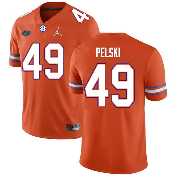 NCAA Florida Gators Preston Pelski Men's #49 Nike Orange Stitched Authentic College Football Jersey LLV5764QD